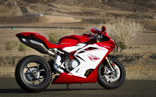 Red white motorcycle desert mountain - motorcycle free wallpaper