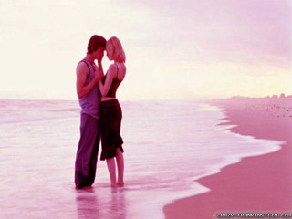 Couple beach ocean sky pink - top of a beach next free wallpaper for desktop