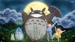 Cartoon man woman totoro child 2 - a cartoon scene free wallpaper