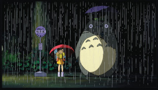 Person holding umbrella rain totoro - awataguchi takamitsu free wallpaper