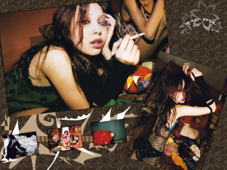 Woman smoking man cigarette collage - a collage of photos free wallpaper