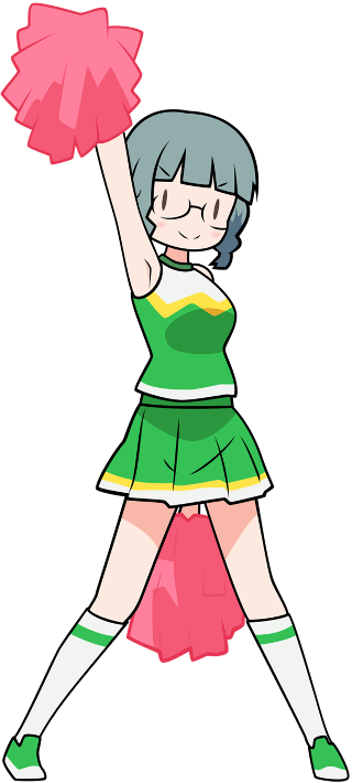 Girl pink green dress cheerleader - full body pose free wallpaper for mobile