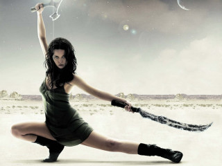 Woman green dress holding string - a green dress holding free wallpaper