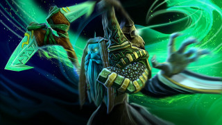 Man holding green objects painting - a green object free wallpaper