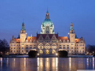 Large building clock tower nighttime 3 - heidelberg school free wallpaper