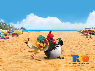 Cartoon character bird beach umbrellas - candido bido free wallpaper
