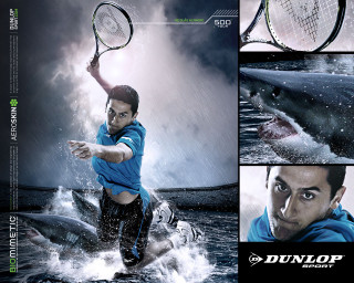 Man holding tennis racquet shark - a tennis racket free wallpaper