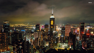 Cityscape night lights clouds sky - andrew law free wallpaper for desktop