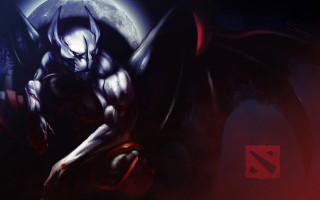 Demonic demon full moon red - splash art free wallpaper for desktop