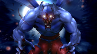 Demonic man red blue outfit - a demonic looking man free wallpaper
