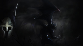Demon skull dark fog light - the back free wallpaper for desktop