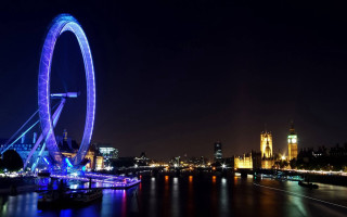 Ferris wheel night city river 12 - a ferris wheel free wallpaper for desktop