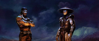 Two men costumes dark arms - cinematic concept art free wallpaper