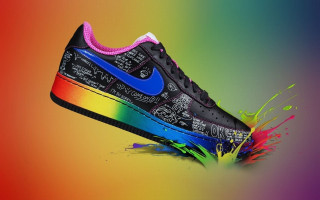 Colorful nike air force rainbow 2 - bottom free wallpaper