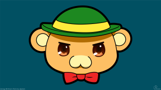 Cartoon monkey green hat red - character portrait free wallpaper for desktop