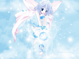 Anime blue dress pink hair - a blue ball free wallpaper