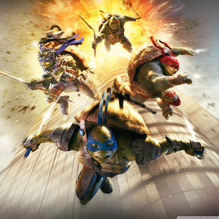 Teenage mutant ninja turtles battle - a group free wallpaper for tablet