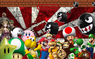 Nintendo characters wall balloons mario - promotional free wallpaper for desktop