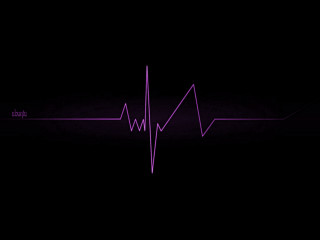 Purple heart beat black background - a white line in the middle free wallpaper