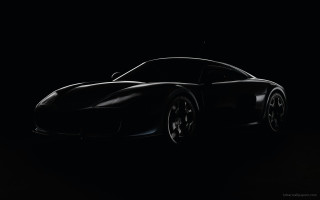 Black sports car dark background - a black background free wallpaper for desktop