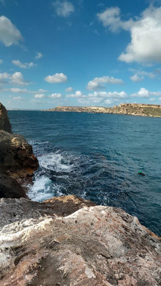 Ocean rocks horizon matte sunset - free landscape wallpaper for mobile