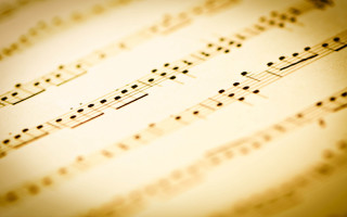 Music sheet notations clock top - a sheet of music free wallpaper