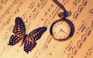 Butterfly pocketwatch music constellation ferriswheel - a pocket watch free wallpaper