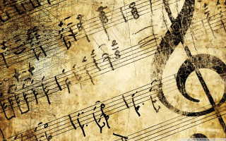 Grungy music notes treble barque - grungy free wallpaper