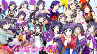 Anime girls purple hair group - posing free wallpaper