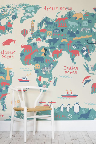 Chair wall map wooden chair 2 - front of a wall free wallpaper