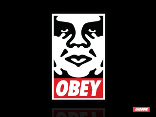 Obey mans face black white - new free wallpaper for desktop