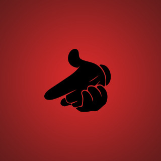Hand pointing red background black - vector art free wallpaper for tablet