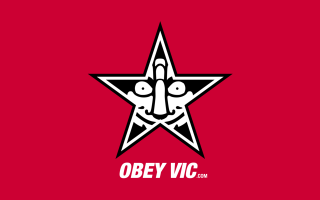 Red black star face obey - side and the words free wallpaper