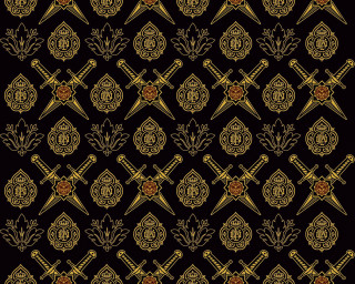 Swords shield pattern black gold - gold accent free wallpaper