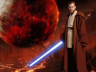Man robe giant red object - a light saber free wallpaper for desktop