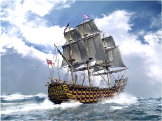Large sailing ship ocean flag - american scene painting free wallpaper