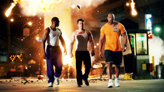 Three men walking night fireworks - epic scene free wallpaper for desktop