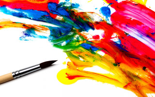 Brush painting rainbow splash fiery - a brush free wallpaper