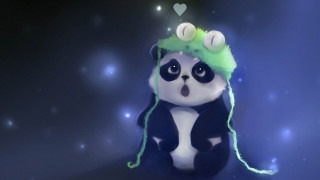 Panda bear green hat blue - a green hat free wallpaper for desktop