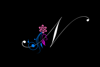 Scissors flower black background white - a white outline free wallpaper