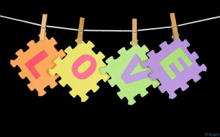 Puzzle love clothesline girls sword - andries stock free wallpaper