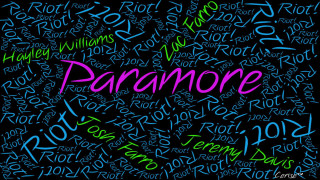 Paramore multilingual colors black background - a word free wallpaper