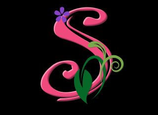 Pink green letter s flower - carol sutton free wallpaper