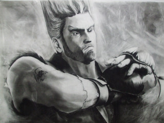 Man tattoo arm glove drawing - a charcoal drawing free wallpaper for desktop