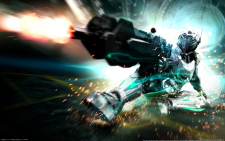 Futuristic man gun light shining - a futuristic man free wallpaper for desktop