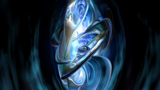 Blue white spiral design black - an abstract sculpture free wallpaper