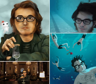 Man glasses cat suit glass - his hand and a man free wallpaper