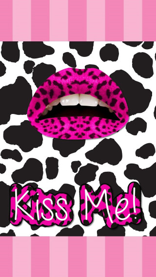 Pink black leopard print lip - pop art free wallpaper