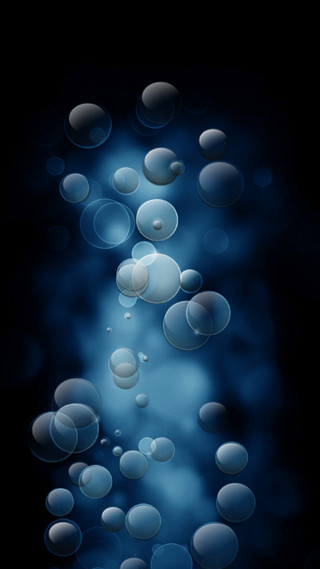 Black background water bubbles blue - bioluminescence free wallpaper for mobile