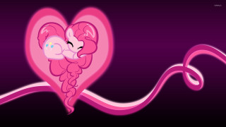 Pink heart ribbon pony side - lovecraftian free wallpaper